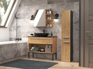 Nel IV Bathroom Cabinet Antracite Artisan Oak