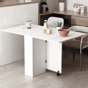 Portland Mobile Drop Leaf Folding Dining Table White