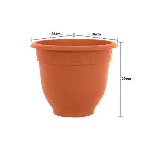 Wham Bell Pot 4x36cm Round Recycled Plastic Planter Terracotta