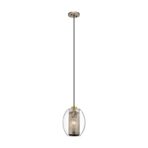 Elstead Kichler Asher Dome Pendant Ceiling Light Antique Pewter