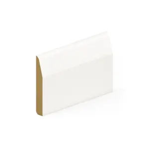 PACK OF 5 (Total 5 Units) - 18mm Thick Primed MDF Dual Purpose Chamfered & Round Skirting Board - 18mm (T) x 94mm (W) x 4200mm (L)