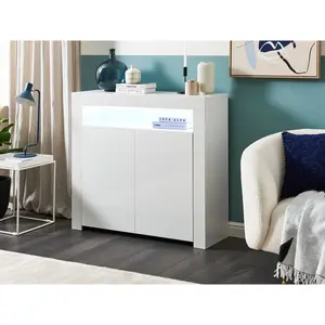 2 Door Sideboard LED White COVINA