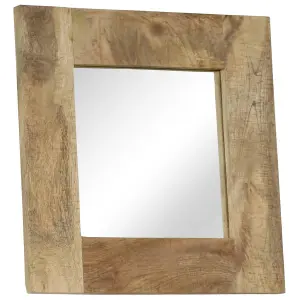 Berkfield Mirror Solid Mango Wood 50x50 cm