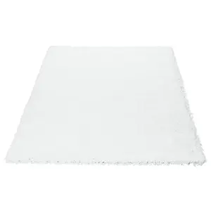 Snow White Plain Shaggy Rug - California