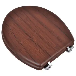 Toilet Seats with Lids 2 pcs MDF Brown