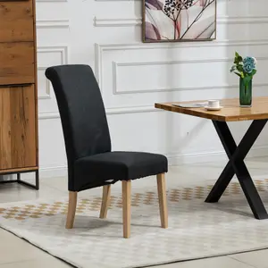 Rimini Fabric Dining Chairs - Set of 2 - Black