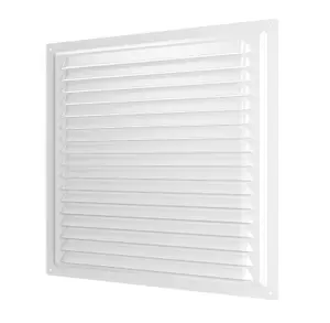 Metal White Air Vent Grille 200mm x 200mm with Fly Screen