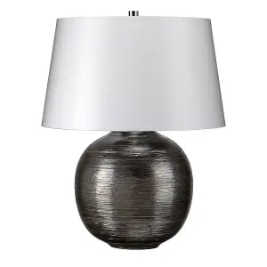 Luminosa Caesar 1 Light Table Lamp Silver, E27