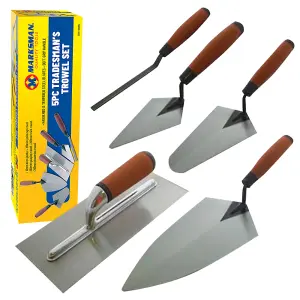 New 5pc Tradesman Trowel Set Brick Jointer Hand Brick Plastering Builders