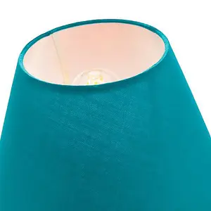 12 Vibrant Teal Cotton Coolie Lampshade Suitable for Table Lamp or Pendant