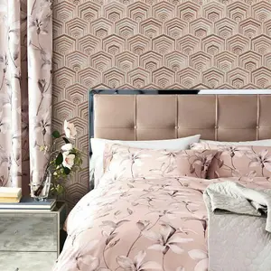 Rose Gold Art Deco Wallpaper Design Retro Paste The Wall Textured Vinyl