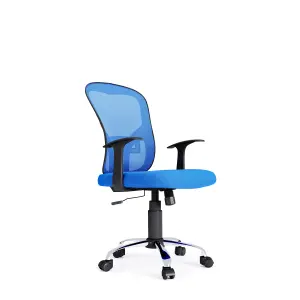 Tampa Office Chair with Wheels in Blue Fabric