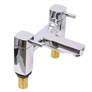 Rinse Bathrooms Bathroom Double Lever Bath Tub Filler Mixer Tap