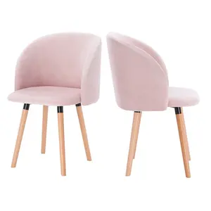 Jacalyn upholstered chair set (Set of 2) Pink / Wood