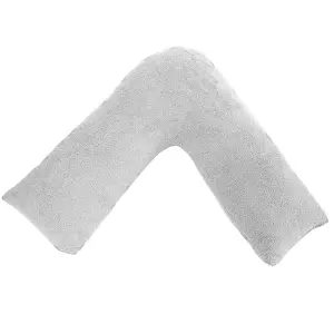 Lancashire Textiles V Shaped Pillow Teddy Fleece Hollowfibre Filling Supportive Pillow