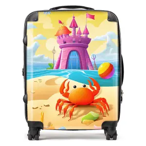 Orange Crab On A Beach Holiday Suitcase - Large