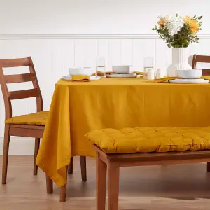 Homescapes Mustard Yellow Tablecloth 137 x 178 cm