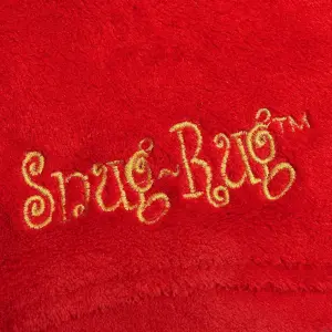 Red Snug Rug Deluxe Blanket With Sleeves Luxury Cosy Super Soft Coral Fleece Fabric Long Oversized Pouch Pocket Adults