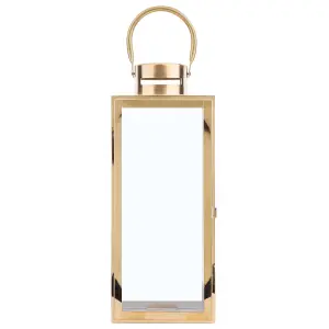 Steel Candle Lantern 34 cm Brass CYPRUS