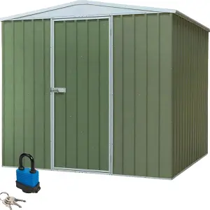 Spacious 230x230cm Galvanised Steel Garden Shed - Secure Outdoor Metal Storage in Green