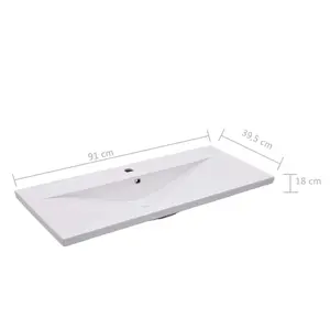 Belfry Bathroom Albrecht 910mm L x 395mm W Ceramic Rectangular Sink with Overflow White / 101mm W x 39.5mm D x 18.5mm H