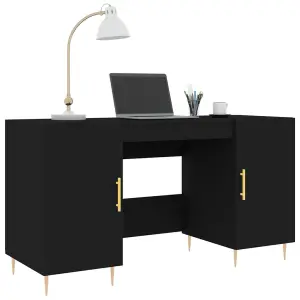 Berkfield Desk Black 140x50x75 cm Engineered Wood