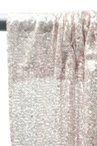 Neel Blue Shiny Fabric Sequin Backdrop Glitter Curtain, Rose Gold - 4ft x 9ft