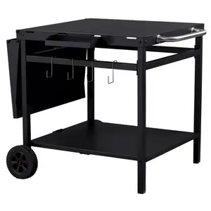 Kris 110 cm Outdoor BBQ and Pizza Oven Worktable Patio Bar Grill Cart