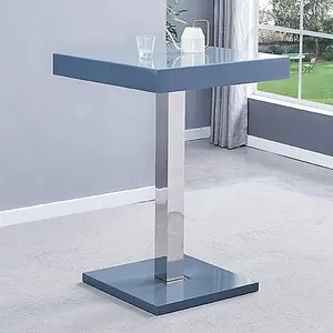 Furniture in Fashion Topaz Glass Grey Gloss Bar Table 4 Ritz Grey White Stools