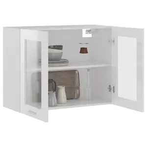 Eliotte Wall Mounted Display Cabinet Gloss White