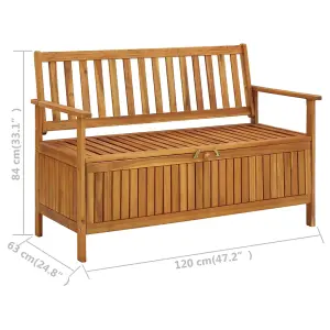 Berkfield Garden Storage Bench 120 cm Solid Acacia Wood