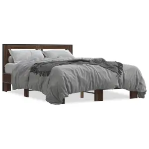 Berkfield Bed Frame without Mattress Brown Oak 140x200 cm