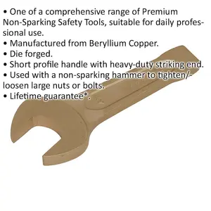 41mm Non-Sparking Open-End Slogging Spanner with Short Profile Striking End