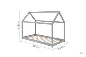 Birlea House Single Bed Frame In Grey