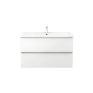 GoodHome Imandra White Wall-mounted Vanity unit & basin set - Includes Nira basin (W)1004mm