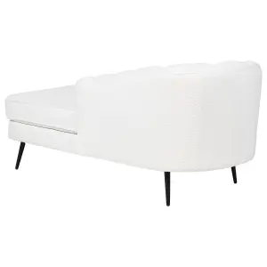 Left Hand Boucle Chaise Lounge Off-White ALLIER