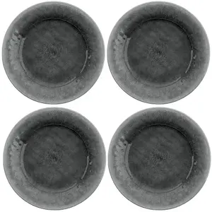 Purely Home Potters Reactive Glaze Grey Melamine Dinner Plates - Set of 4