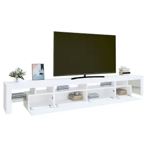 Berkfield TV Cabinet with LED Lights White 260x36.5x40 cm