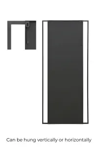 MirrorOutlet The Genestra Black Modern Wall Leaner Garden Mirror 180 x 80cm