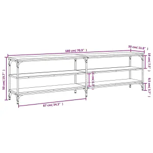 Berkfield TV Cabinet Grey Sonoma 180x30x50 cm Engineered Wood and Metal