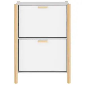 Berkfield Shoe Cabinet White 57.5x33x80 cm Engineered Wood