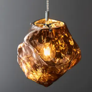 Granite Copper Metallic Glass Modern contemporary 1 light Ceiling Pendant