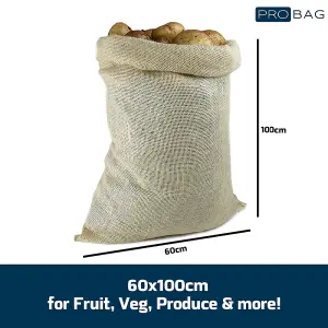 PRObag - Hessian Sacks - PREMIUM GRADE - Jute, Burlap Sacks for Potatoes Vegetables Fruit - Potato Sacks Extra Strong