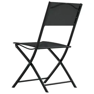 Berkfield Folding Outdoor Chairs 4 pcs Black Steel and Textilene