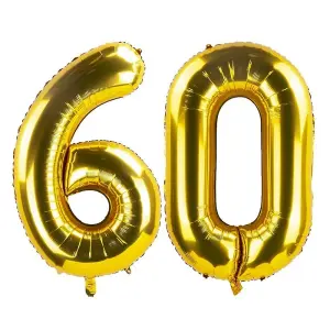 Sensations 60 Today Number Birthday Foil Balloon Gold (One Size)