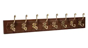 Brown Antique brass effect Cathedral 8 Hook rail, (L)840mm (H)20mm