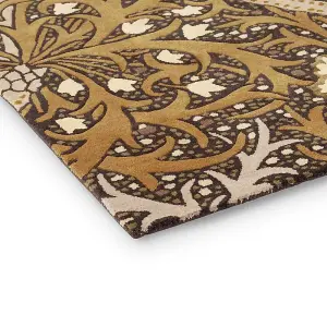 William Morris 127006 Mustard Seaweed Runner Rug For Hallway - Long 67x230cm