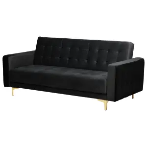 3 Seater Sofa ABERDEEN Black Velvet