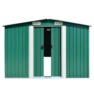 Berkfield Garden Shed 257x298x178 cm Metal Green