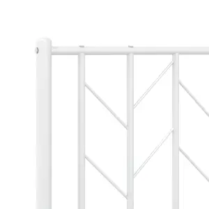 Berkfield Metal Bed Frame without Mattress with Headboard White 100x200cm